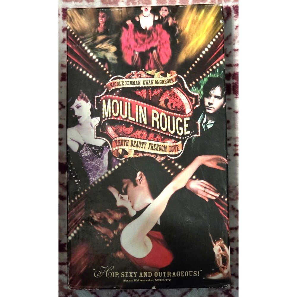Moulin Rouge (VHS 2001) Blue Tape Blockbuster Video Nicole Kidman Ewan McGregor